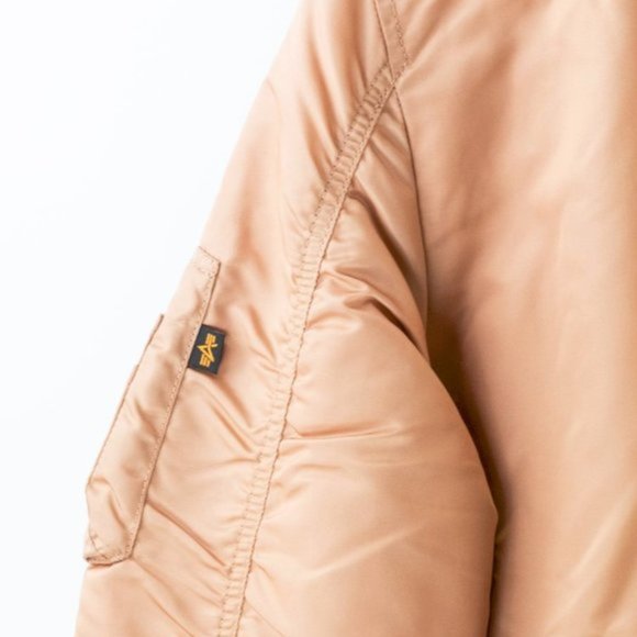 Alpha Industries Rose Gold Reversible MA-1 Bomber Flight Jacket - Picture 8 of 8